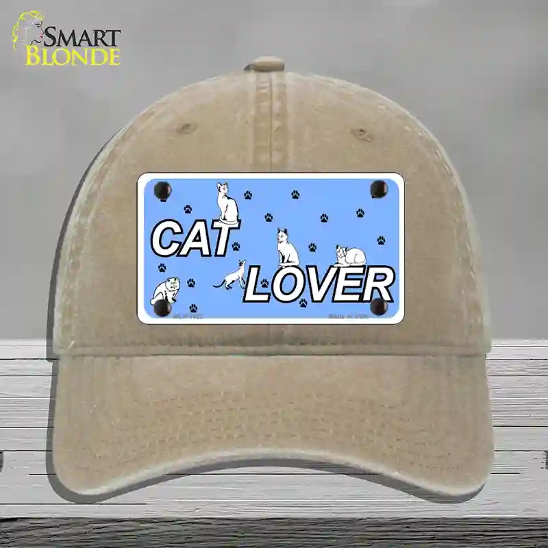 HAT09-MLP-1162 Cat Lover Novelty License Plate Hat, Unconstructed Cotton - Khaki