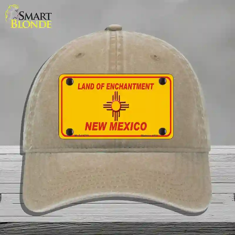 HAT09-MLP-11736   Mexico Blank Yellow State Novelty License Plate Hat, Unconstructed Cotton - Khaki