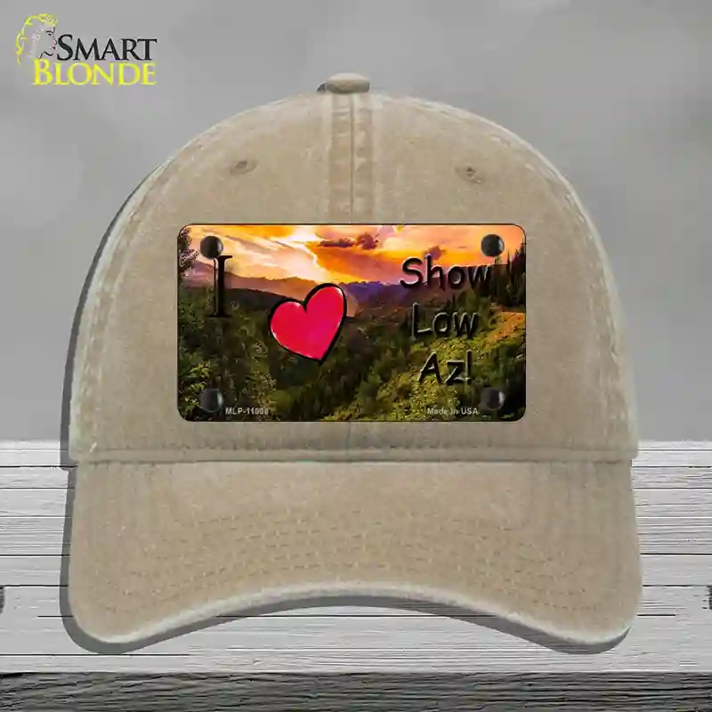 HAT09-MLP-11806 Show Low Valley Arizona Novelty License Plate Hat, Unconstructed Cotton - Khaki