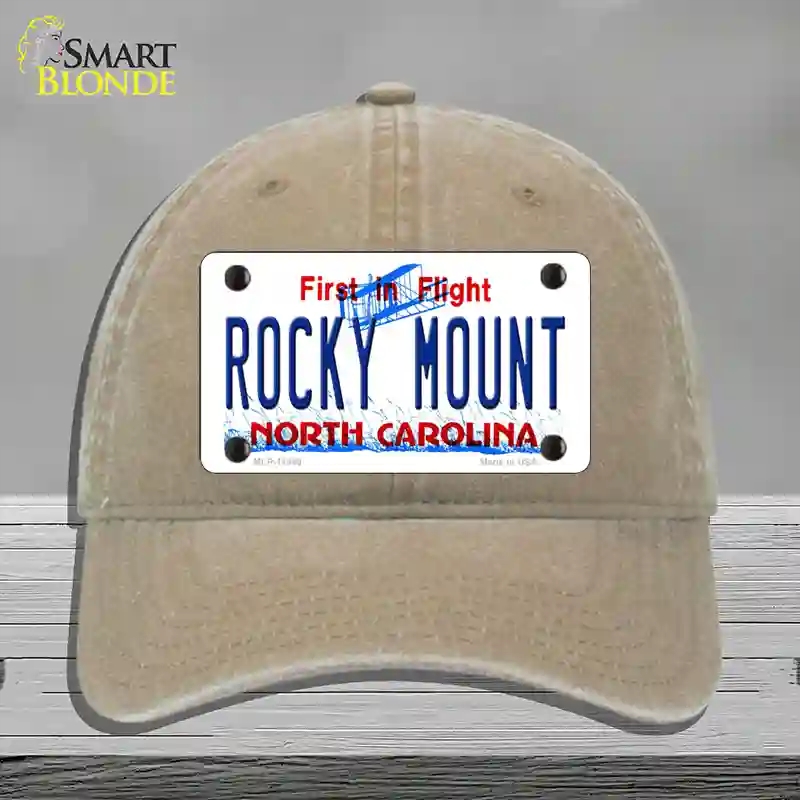 HAT09-MLP-11849 Rocky Mount North Carolina Novelty License Plate Hat, Unconstructed Cotton - Khaki