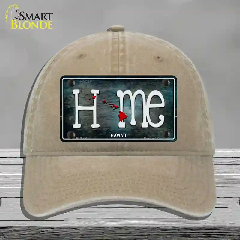 HAT09-MLP-12002 Hawaii Home State Outline Novelty License Plate Hat, Unconstructed Cotton - Khaki