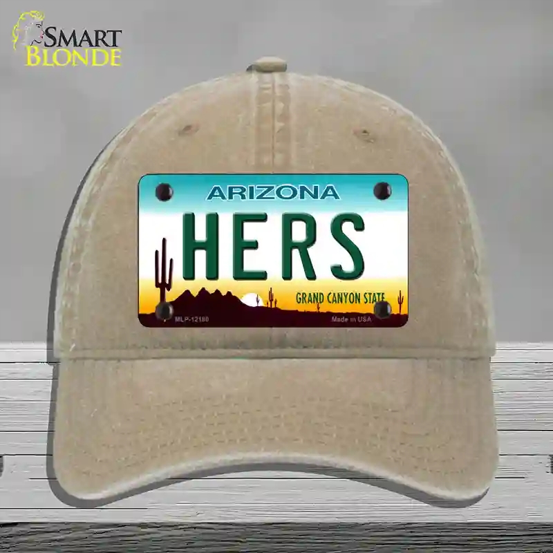 HAT09-MLP-12180 Hers Arizona Novelty License Plate Hat, Unconstructed Cotton - Khaki