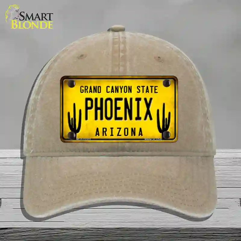 HAT09-MLP-12311 Arizona Phoenix Novelty License Plate Hat, Unconstructed Cotton - Khaki