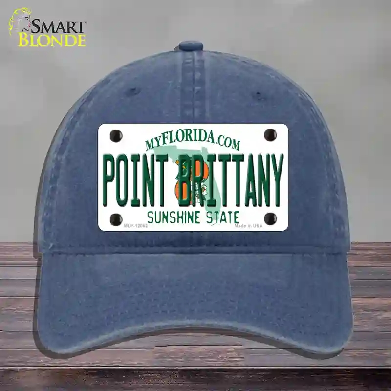 HAT11-MLP-12062 Florida Point Brittany Novelty License Plate Hat, Unconstructed Cotton - Navy