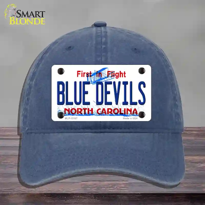 HAT11-MLP-12107 Blue Devils North Carolina State Novelty License Plate Hat, Unconstructed Cotton - Navy