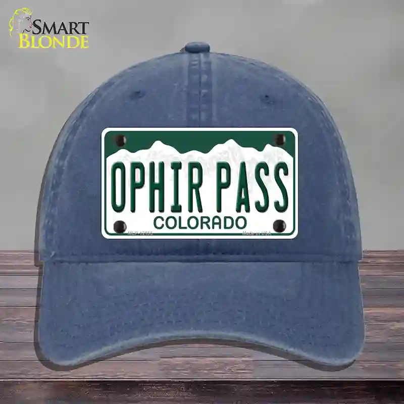 HAT11-MLP-12155 Ophir Pass Colorado Novelty License Plate Hat, Unconstructed Cotton - Navy