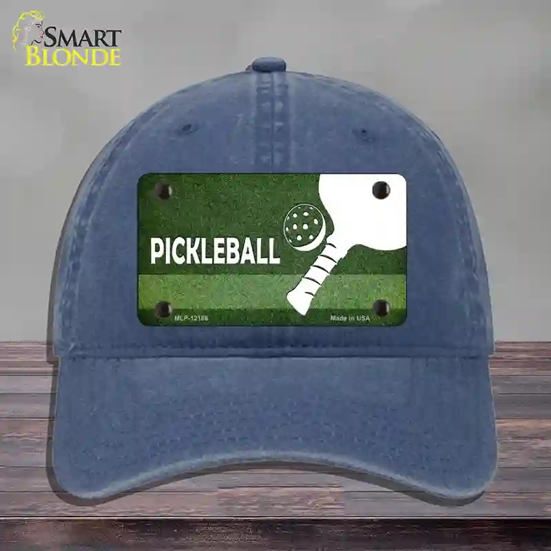 HAT11-MLP-12186 Pickleball Novelty License Plate Hat, Unconstructed Cotton - Navy