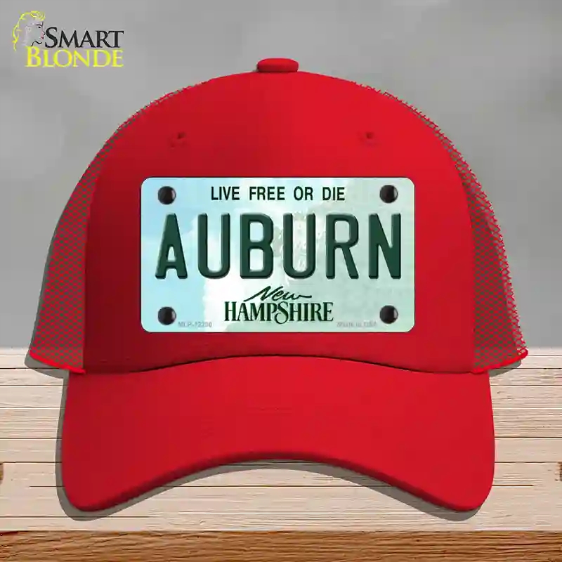 HAT17-MLP-12200 Auburn   Hampshire Novelty License Plate Hat, Mesh - Red