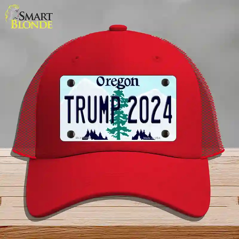 HAT17-MLP-12250 Trump 2024 Oregon Novelty License Plate Hat, Mesh - Red