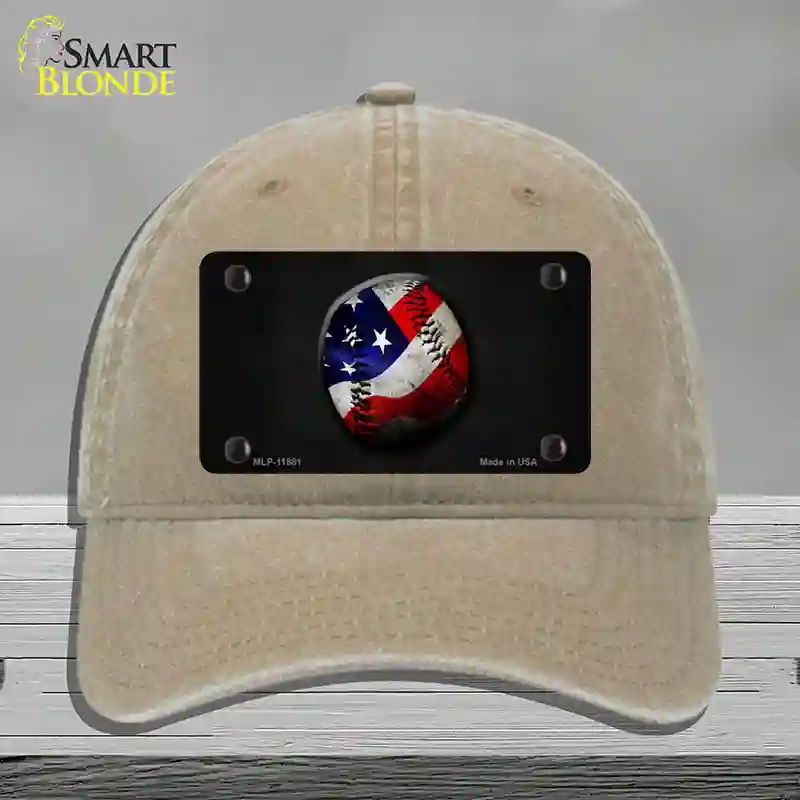 HAT09-MLP-11881 American Baseball Novelty License Plate Hat, Unconstructed Cotton - Khaki