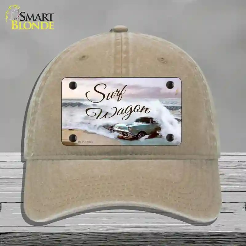 HAT09-MLP-11894 Surf Wagon Novelty License Plate Hat, Unconstructed Cotton - Khaki