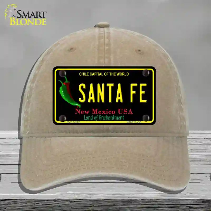 HAT09-MLP-12050 Santa Fe Black   Mexico Novelty License Plate Hat, Unconstructed Cotton - Khaki