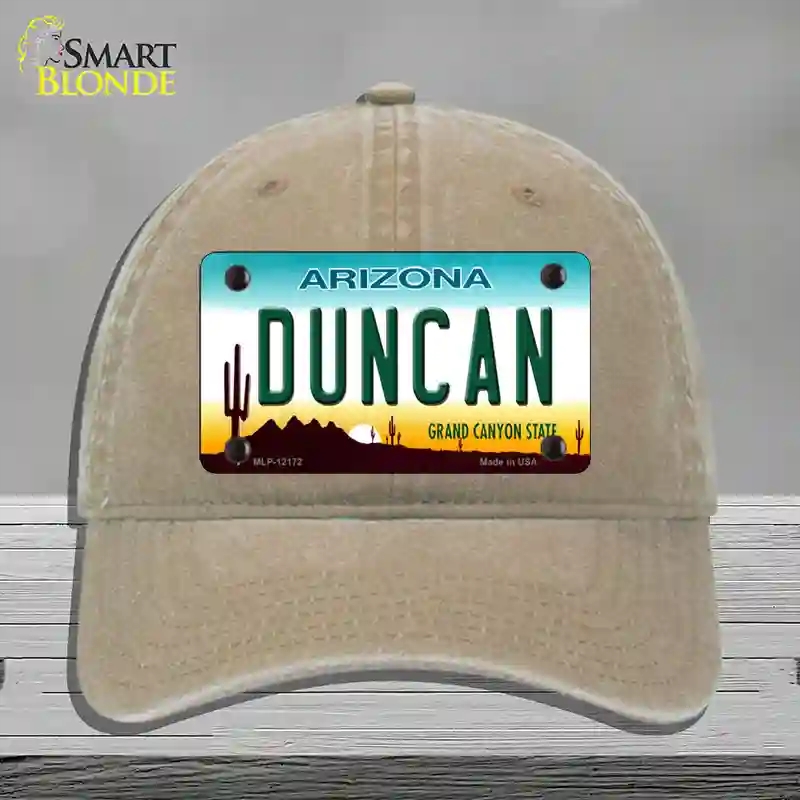 HAT09-MLP-12172 Duncan Arizona Novelty License Plate Hat, Unconstructed Cotton - Khaki