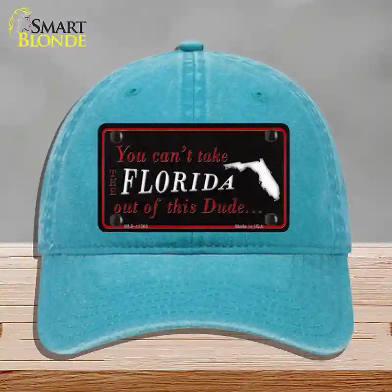 HAT10-MLP-11263 Florida Dude Novelty License Plate Hat, Unconstructed Cotton - Lake Blue