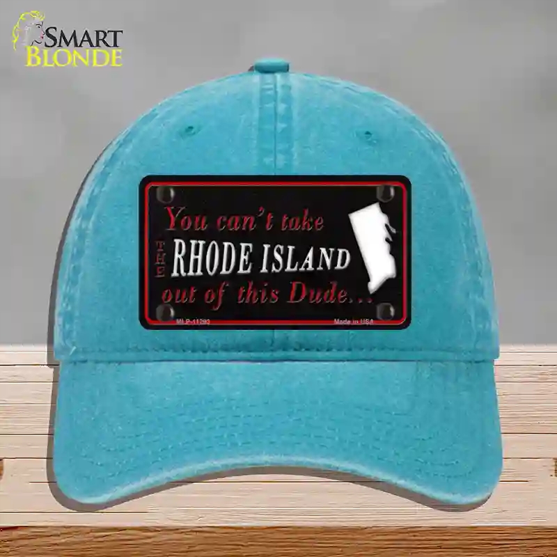 HAT10-MLP-11293 Rhode Island Dude Novelty License Plate Hat, Unconstructed Cotton - Lake Blue