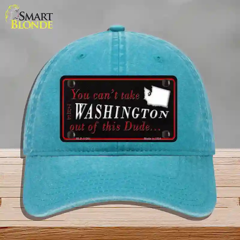 HAT10-MLP-11301 Washington Dude Novelty License Plate Hat, Unconstructed Cotton - Lake Blue