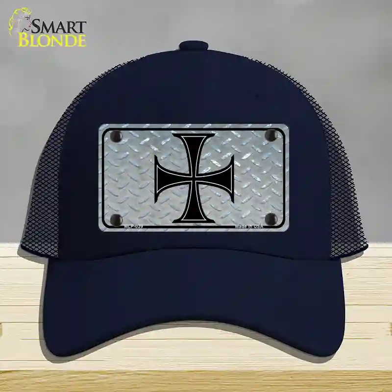 HAT16-MLP-039 Maltese Cross Novelty License Plate Hat, Mesh - Navy