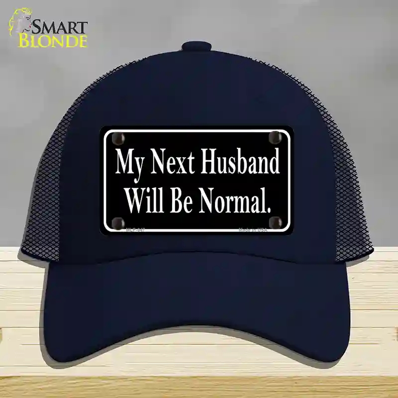 HAT16-MLP-047 My Next Husband Novelty License Plate Hat, Mesh - Navy