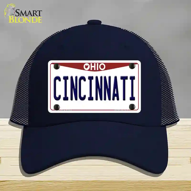 HAT16-MLP-10068 Cincinnati Ohio Novelty License Plate Hat, Mesh - Navy