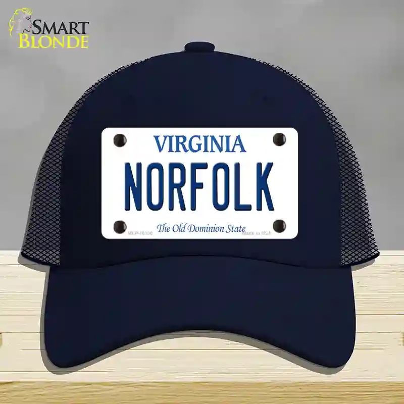 HAT16-MLP-10106 Norfolk Virginia Novelty License Plate Hat, Mesh - Navy