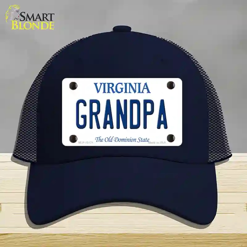 HAT16-MLP-10121 Grandpa Virginia Novelty License Plate Hat, Mesh - Navy
