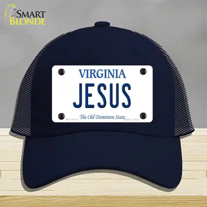 HAT16-MLP-10128 Jesus Virginia Novelty License Plate Hat, Mesh - Navy