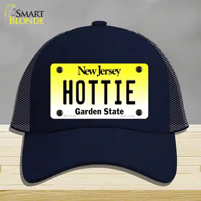 HAT16-MLP-10159 Hottie   Jersey Novelty License Plate Hat, Mesh - Navy