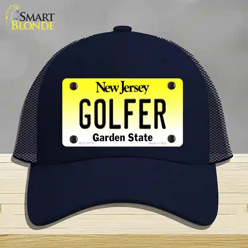 HAT16-MLP-10175 Golfer   Jersey Novelty License Plate Hat, Mesh - Navy