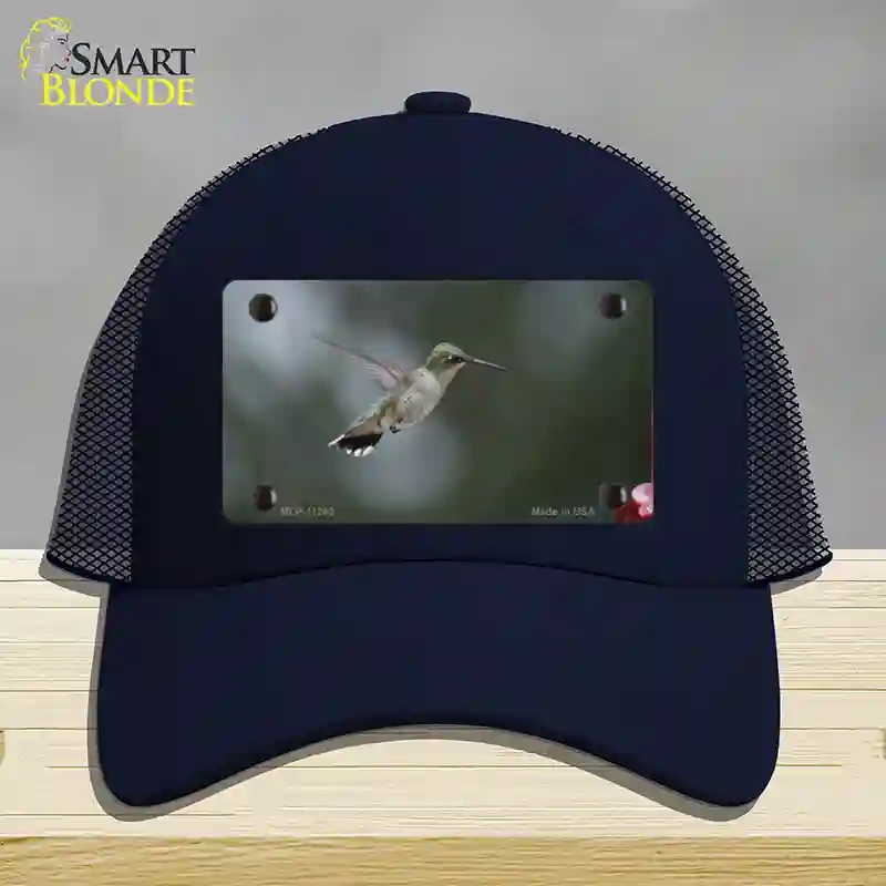 HAT16-MLP-11243 Hummingbird in Flight Novelty License Plate Hat, Mesh - Navy