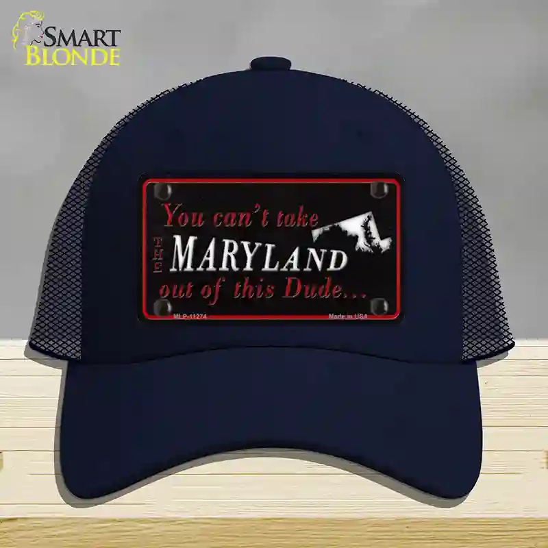 HAT16-MLP-11274 Maryland Dude Novelty License Plate Hat, Mesh - Navy