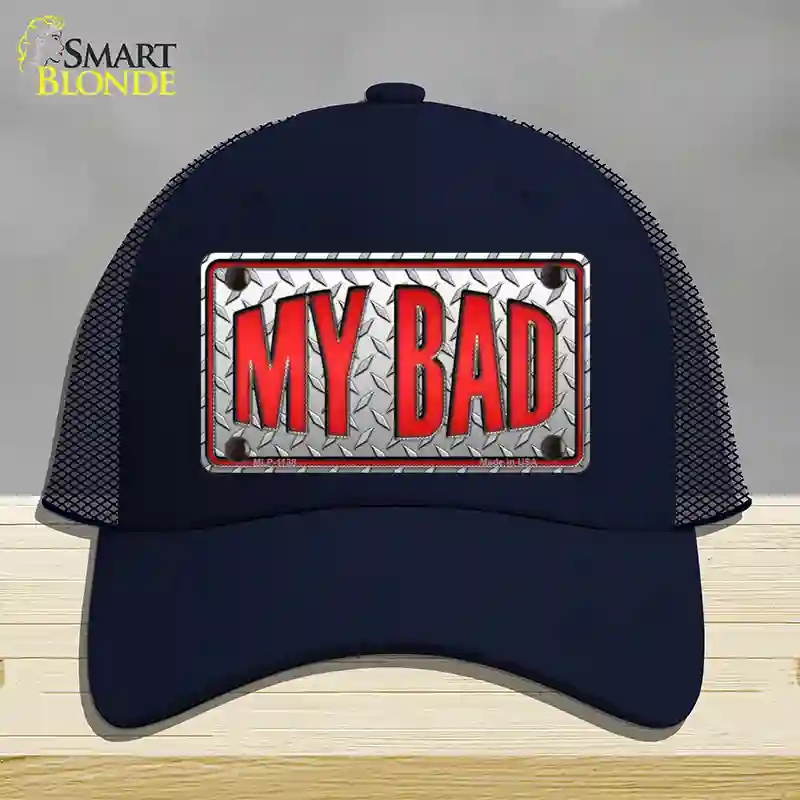 HAT16-MLP-1138 My Bad Novelty License Plate Hat, Mesh - Navy