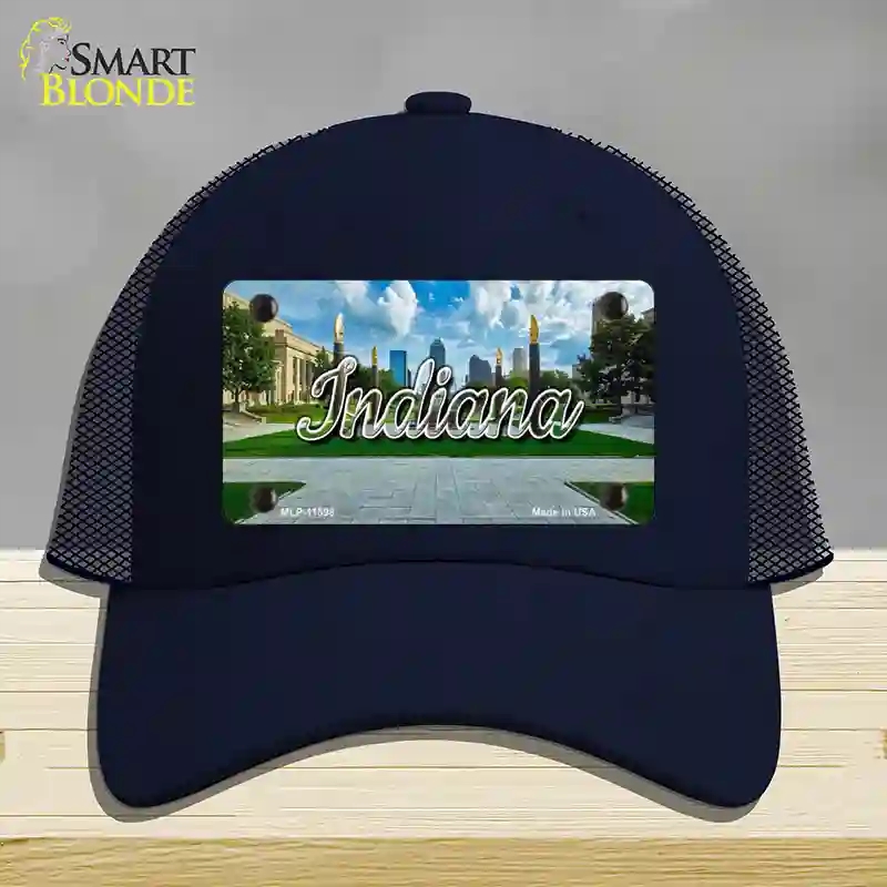HAT16-MLP-11598 Indiana Sunny Park State Novelty License Plate Hat, Mesh - Navy