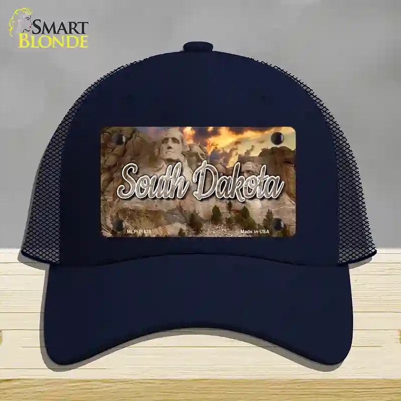 HAT16-MLP-11630 South Dakota Mt Rushmore State Novelty License Plate Hat, Mesh - Navy