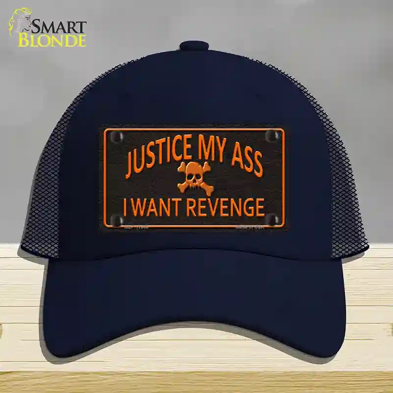 HAT16-MLP-11646 Justice My Ass Novelty License Plate Hat, Mesh - Navy