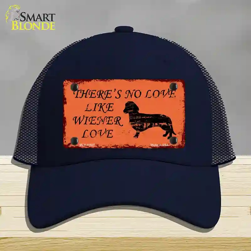 HAT16-MLP-11687 Wiener Love Novelty License Plate Hat, Mesh - Navy
