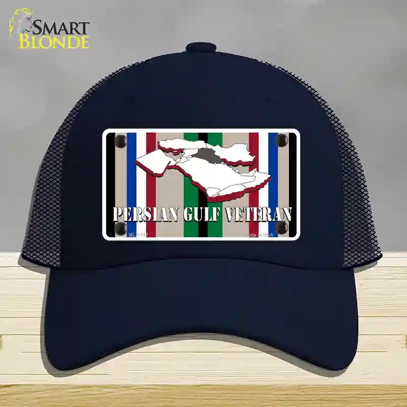 HAT16-MLP-117 Persian Gulf Veteran Novelty License Plate Hat, Mesh - Navy