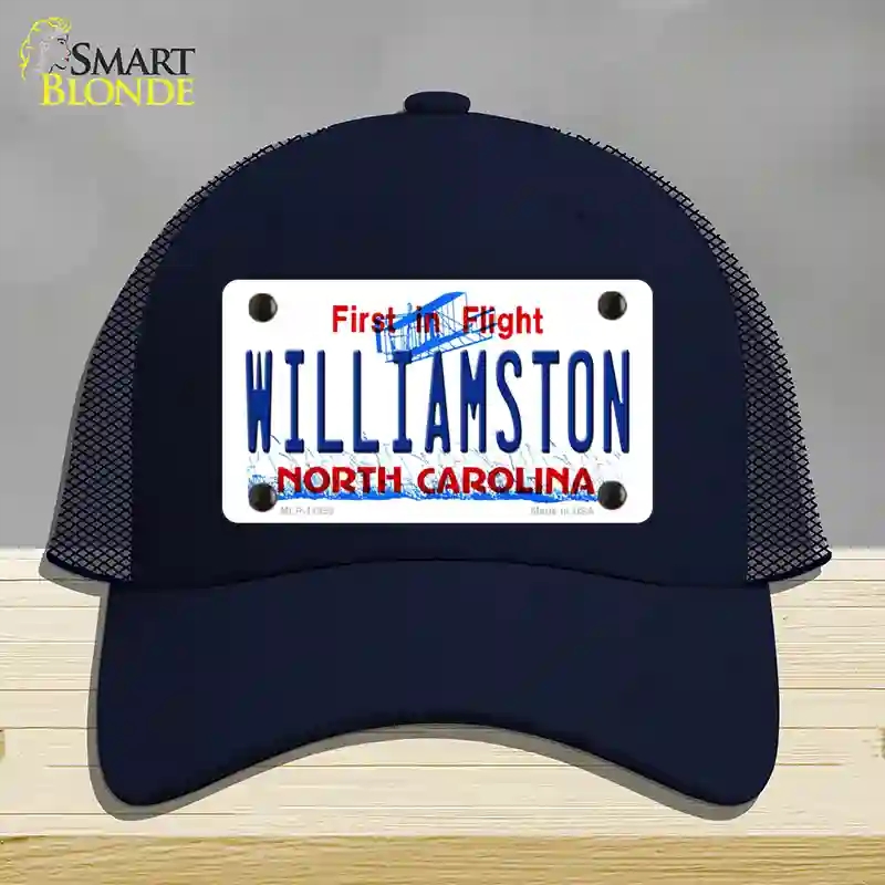 HAT16-MLP-11858 Williamston North Carolina Novelty License Plate Hat, Mesh - Navy