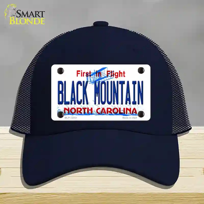 HAT16-MLP-12051 Black Mountain North Carolina Novelty License Plate Hat, Mesh - Navy