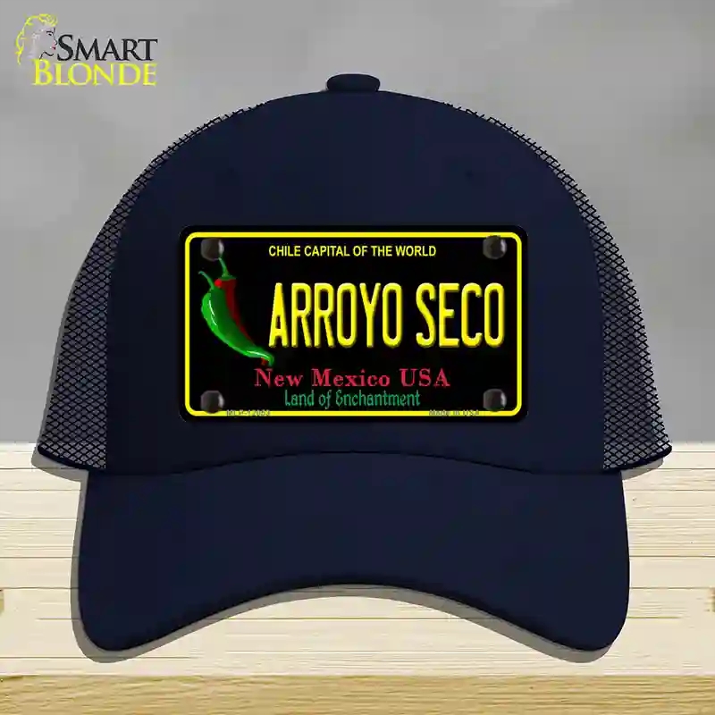 HAT16-MLP-12053 Arroyo Seco Black   Mexico Novelty License Plate Hat, Mesh - Navy