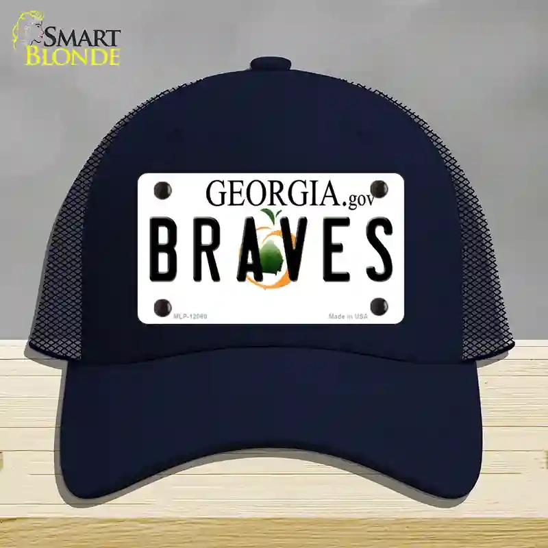 HAT16-MLP-12060 Georgia Braves Novelty License Plate Hat, Mesh - Navy