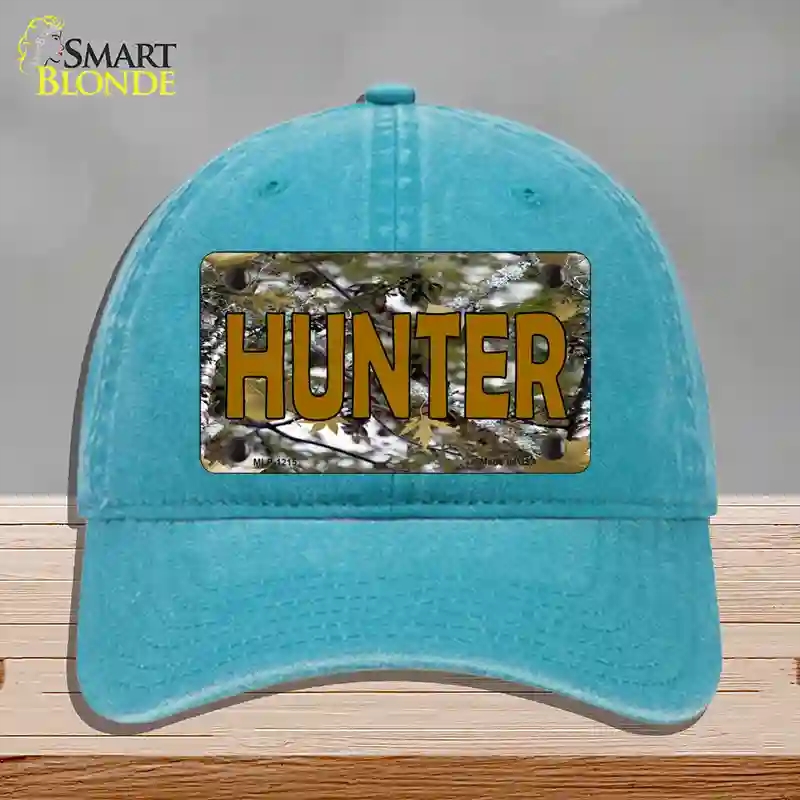 HAT10-MLP-1215 Hunter Camouflage Novelty License Plate Hat, Unconstructed Cotton - Lake Blue