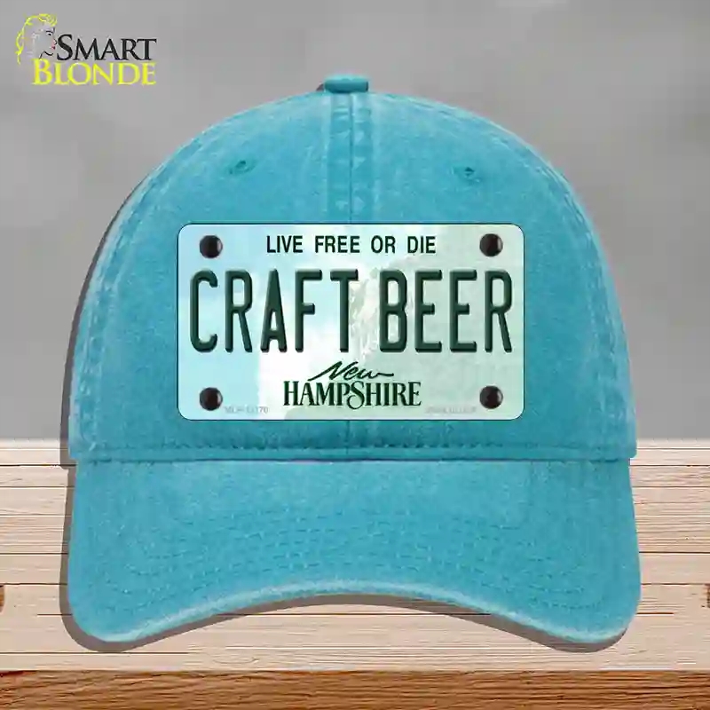 HAT10-MLP-12170 Craft Beer   Hampshire Novelty License Plate Hat, Unconstructed Cotton - Lake Blue