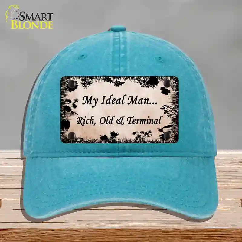 HAT10-MLP-1227 Rich Old & Terminal Novelty License Plate Hat, Unconstructed Cotton - Lake Blue