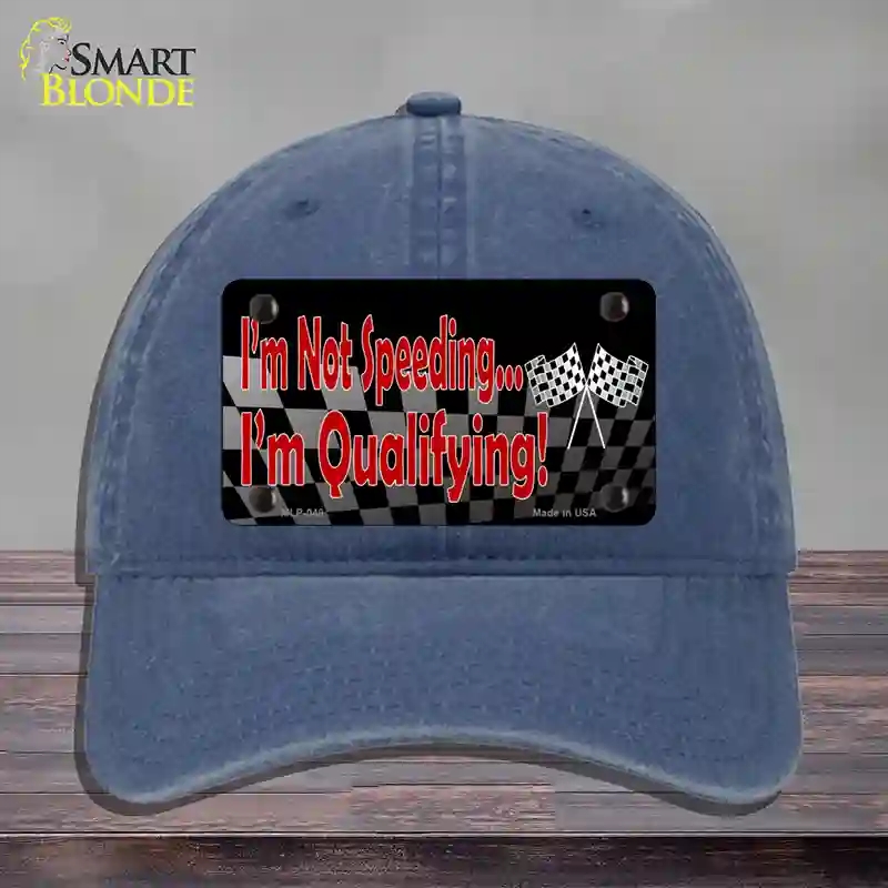 HAT11-MLP-048 Im Qualifying Novelty License Plate Hat, Unconstructed Cotton - Navy