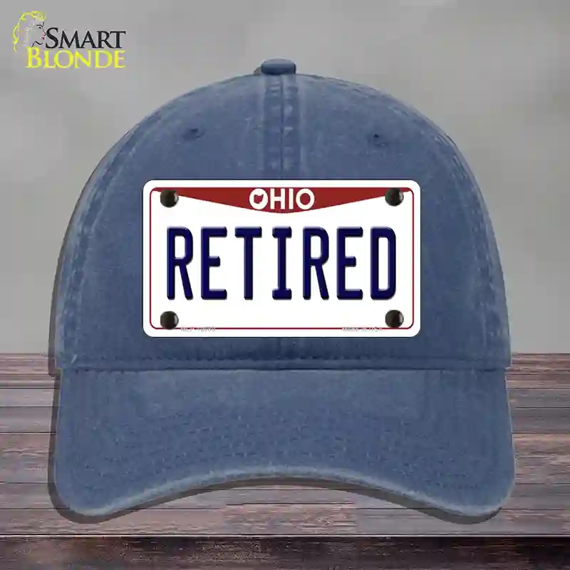 HAT11-MLP-10080 Retired Ohio Novelty License Plate Hat, Unconstructed Cotton - Navy