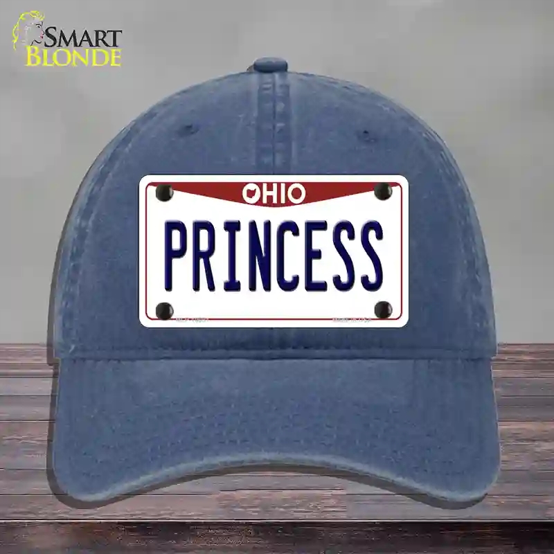 HAT11-MLP-10091 Princess Ohio Novelty License Plate Hat, Unconstructed Cotton - Navy