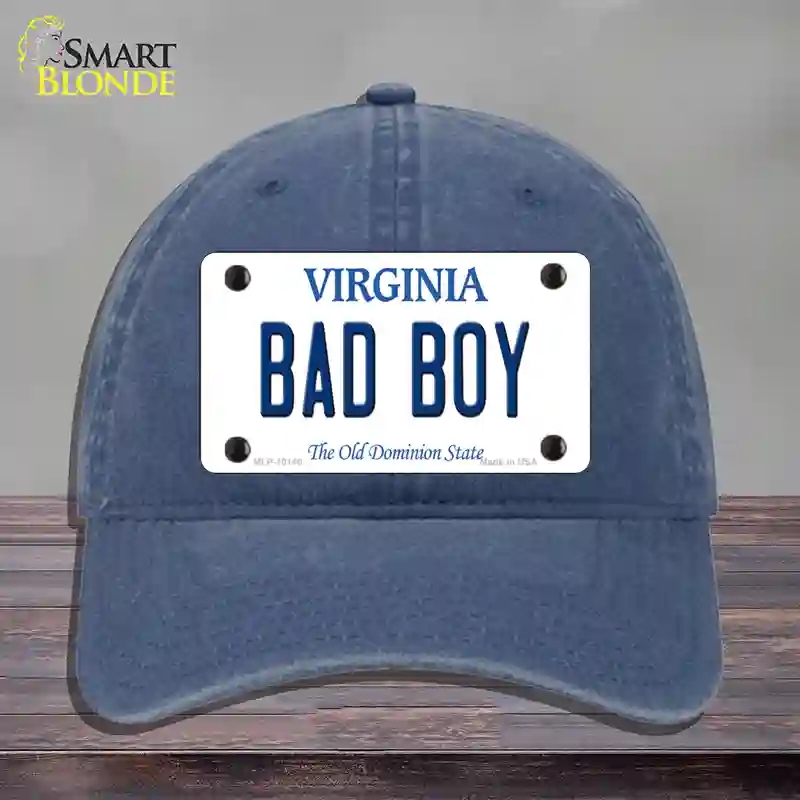 HAT11-MLP-10140 Bad Boy Virginia Novelty License Plate Hat, Unconstructed Cotton - Navy