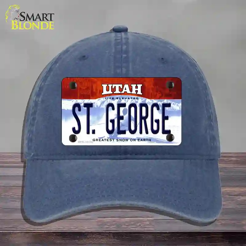 HAT11-MLP-10190 St George Utah Novelty License Plate Hat, Unconstructed Cotton - Navy