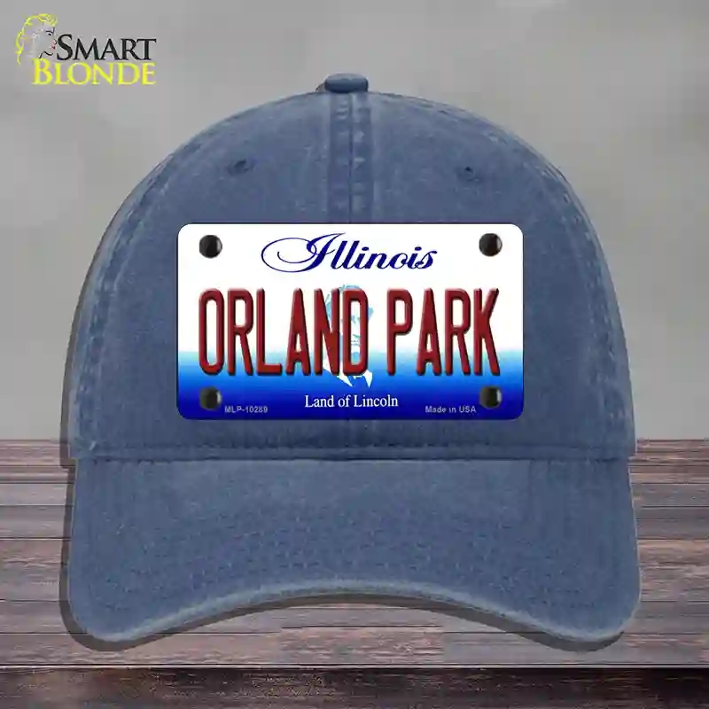 HAT11-MLP-10289 Orland Park Illinois Novelty License Plate Hat, Unconstructed Cotton - Navy