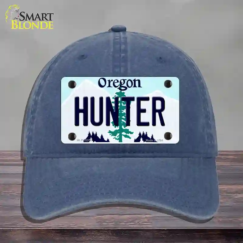 HAT11-MLP-10378 Hunter Oregon Novelty License Plate Hat, Unconstructed Cotton - Navy